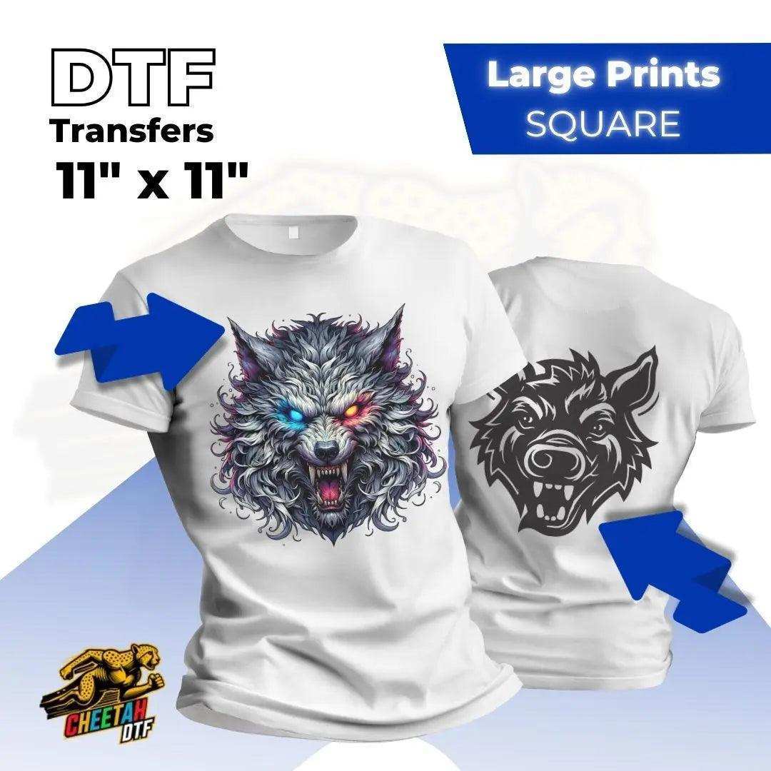 DTF Transfers By Size - Cheetah DTF