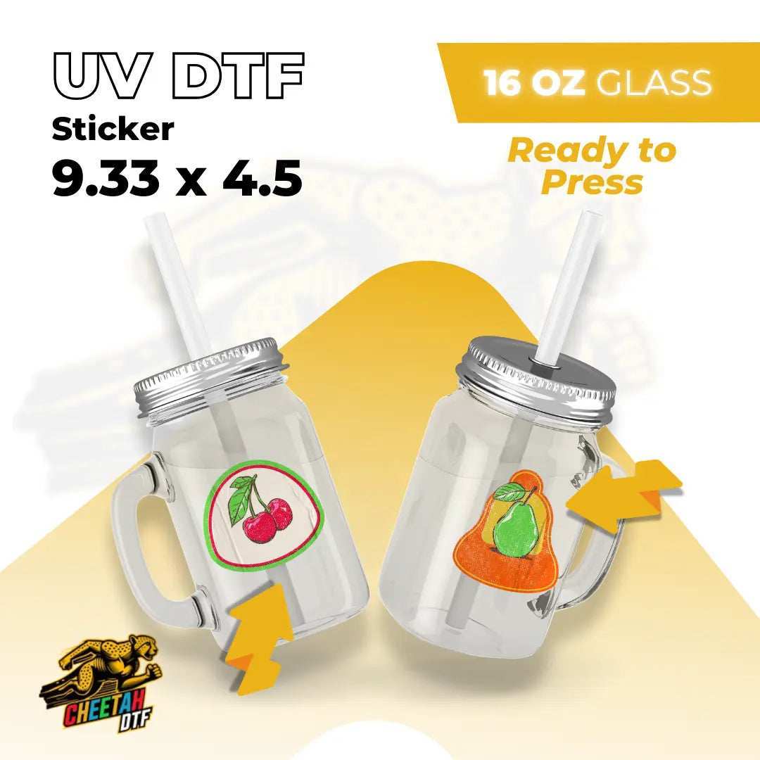 UV DTF Sticker Transfers by Size - Cheetah DTF