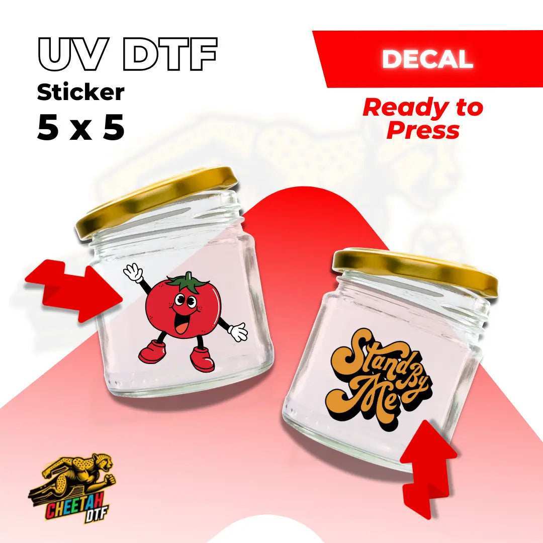 UV DTF Sticker Transfers by Size - Cheetah DTF