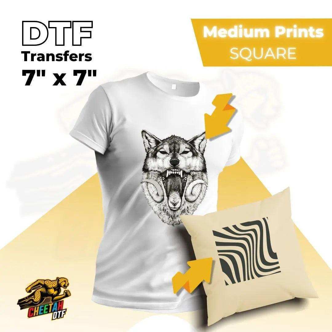 DTF Transfers By Size - Cheetah DTF