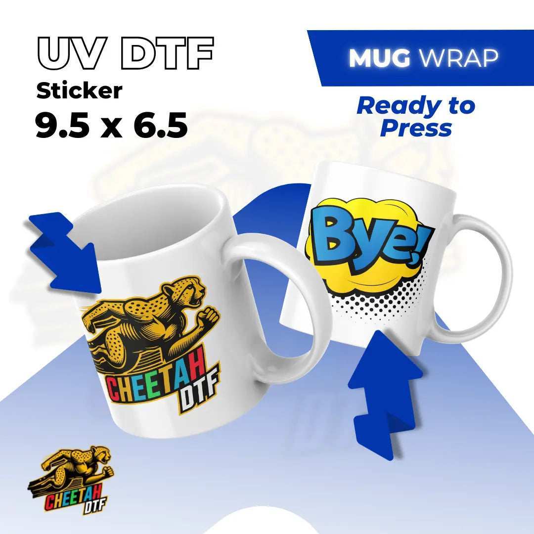 UV DTF Sticker Transfers by Size - Cheetah DTF