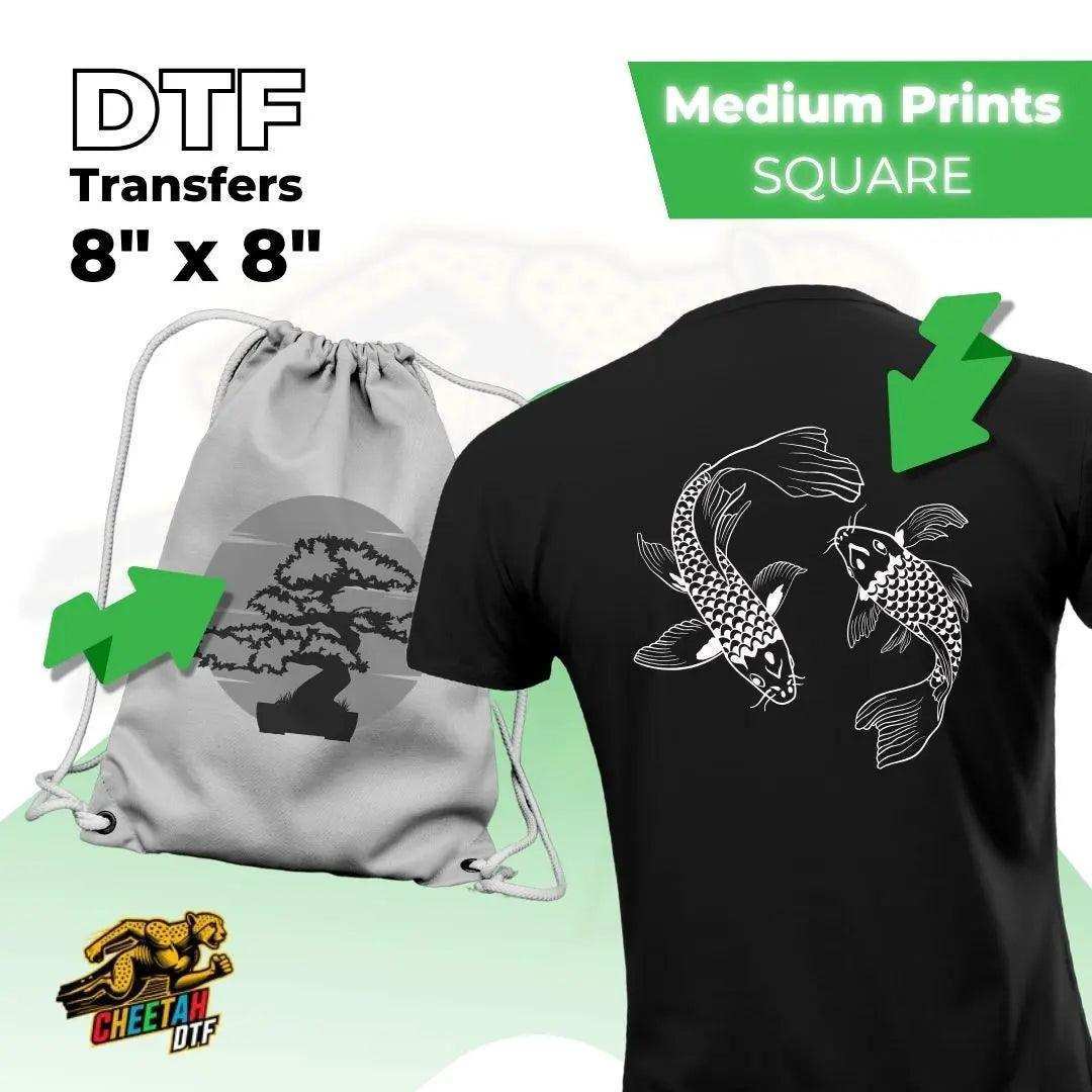 DTF Transfers By Size - Cheetah DTF